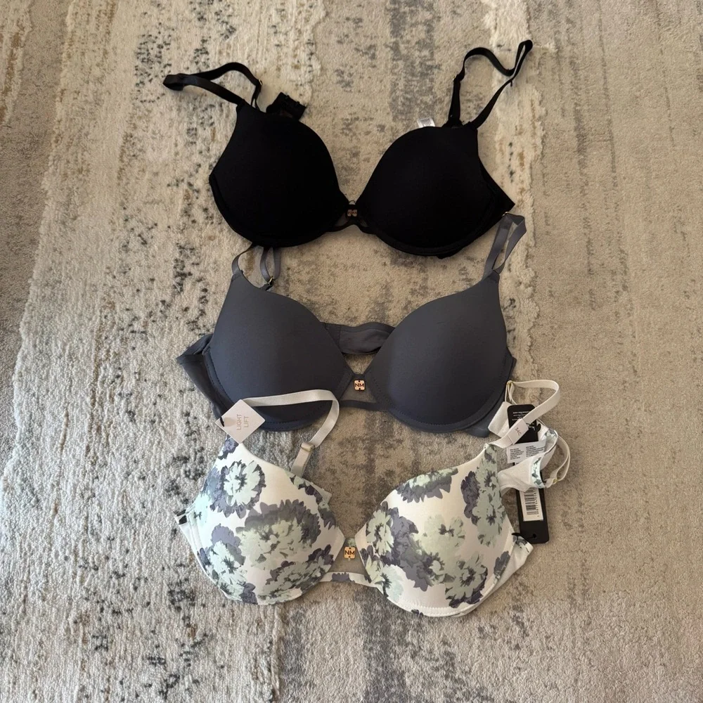 Bundle of 3 Like 🆕/like new Nicole Miller light lift push up t-shirt bras
